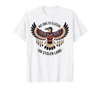 No One is Illegal On Stolen Land Thunderbird Native American Value Graphic T-Shirt