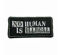 No One is Illegal Patch 3 Inches Funny Human Rights, Immigration Activist, Iron On/Sew On Embroidery Fabric Applique Patches for Backpack Army Hat, Dog Harness Military Uniforms Gifts for Mom Dad