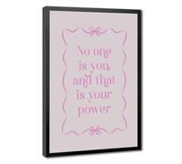 No One Is You And That Is Your Power Pink Art Canvas Poster | Black Frame, Multiple sizes, Multiple frame styles, Wall Art, Decor Paintings, Bedroom Decor