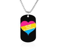 No One Knows I'M Pansexual Couples Memorial Necklaces for Women Men Square Titanium Steel Chains Pendant Jewelry Gift