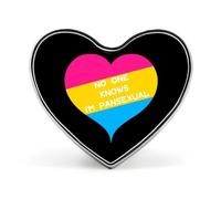No One Knows I'M Pansexual Heart Shape Brooch Pins Button Badges Decoration Hat Clothing Bag Accessories Gift