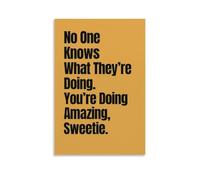 No One Knows What They're Doing Inspirational Quote Poster Canvas Print Art Minimalist Modern Wall Art Wall Decoration For Bedroom Living Room Office Print Photo Art Painting Canvas Home Decorative Be