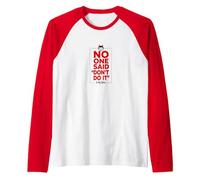 No One Said Don't Do It in My Defense Mischievous Fun Raglan Baseball Tee, Men, Red/White, S