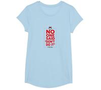 No One Said Don't Do It in My Defense Mischievous Fun T-Shirt, Girls, Baby Blue, XS
