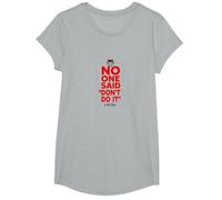 No One Said Don't Do It in My Defense Mischievous Fun T-Shirt, Girls, Heather Grey, XS