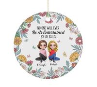 No One Will Ever Be As Entertained By Us As Us Ceramic Ornament,Personalized Custom Hanging Ornament with Name Portrait,Decorative Ornaments,Christmas Birthday Friendship Gift for Besties Best Friends