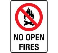 No Open Fires Outdoor Signs Aluminum 12X8 Inch Uv Ink Printed for House and Business