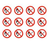 No open flame, fire, open ignition source and no smoking: P003 - DIN EN ISO 7010 / ASR A1.3 - sticker: diameter 2.5 cm, pack of 12