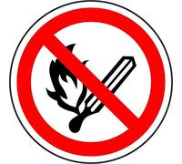 No Open Flame, Fire Plaques And Signs Outdoor Funny Metal Sign 12X12 inch