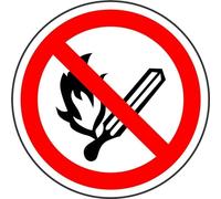 No Open Flame, Fire Street Metal Warning Sign Square Sign 12x12 inches