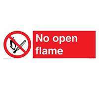 No open flame Sign - 300x100mm - L31