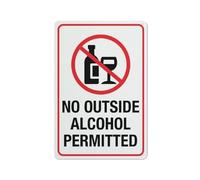 No Outside Alcohol Permitted Sign For House 12" X 8" Yard Sign, Premium Aluminum, Sun Proof, Rust Free