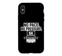 No Pace No Pressure 5K Finish Race Day Running Motto Case for iPhone X/XS