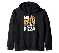 No Pain More Pizza Fitness Saying Design Zip Hoodie
