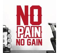 No Pain, No Gain - Gym Motivational Quote Decal Wall Sticker [XLarge] [Cherry]
