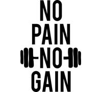 No Pain No Gain Gym Weights Vinyl Decal Sticker for Car/Window/Wall (Baby Pink Gloss)