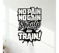 No Pain No Gain Motivational Fitnesscenter Slogan Engraving Decals Easy Installation 54.6x86.3cm Black