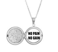 no pain no gain quote black encoupositive Locket Necklace Hold Picture Jewelry Birthday Gift