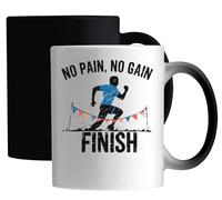 No Pain No Gain Run Until You Finish Ceramic Magic Mug White