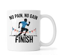 No Pain No Gain Run Until You Finish Ceramic Tea Coffee Mug White