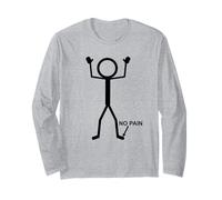 No Pain Only at Little Toe Stick Figure Funny Aging Humor Long Sleeve T-Shirt