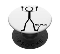 No Pain Only At Little Toe Stick Figure Funny Aging Humor PopSockets Adhesive PopGrip