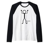 No Pain Only at Little Toe Stick Figure Funny Aging Humor Raglan Baseball Tee