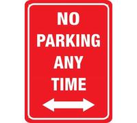 No Parking Any Time Two Way Arrow Sign 8 X 12 Inches Rust Free Aluminum - Uv Protected, Waterproof, Weatherproof And Fade Resistant - 4 Pre-Drilled Holes