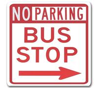 No Parking Bus Stop Tin Signs School Bus Around Parking With Border Weatherproof Street Indoor Outdoor