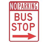 No Parking Bus Stop Tin Signs School Bus Around Parking With Border Weatherproof Street Indoor Outdoor