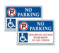 No Parking Disabled Access Required At All Times Sign - 2 Pack, 30cm x 20cm Rust Free Aluminum Sign, Weatherproof, Fade Resistant, Easy Mounting.