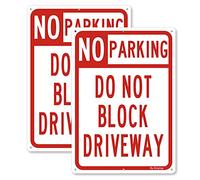 No Parking Do Not Block Driveway Sign | 35 x 25 x 0.1cm Reflective Aluminum, Easy Mounting, Rust-Free/Fade Resistance, Indoor/Outdoor,UV Protected, 2 Pack