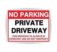 No Parking Driveway Signs Self Adhesive Waterproof Vinyl Sticker 150mmx200mm V1179