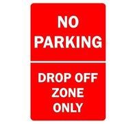 No parking drop off zone only prohibition sign - Self adhesive sticker (200mm x 150mm)