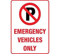 No Parking Emergency Vehicles Only Sign 8X12 Inch Rust Free Aluminum Easy To Read & Sturdy Keep Out Outdoor Metal Signs For Home Farm Yard