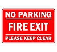 No parking/fire exit/please keep clear - Self adhesive sticker (300mm x 200mm)