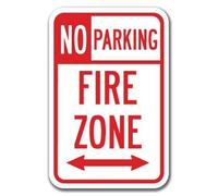 No Parking Fire Zone with Double Arrow 1 Sign Heavy Gauge Warning Signs Tin sign 8x12 inches
