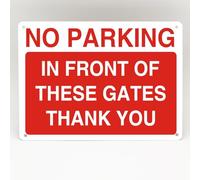 No Parking In Front Of Gates Metal Sign Red Warning Garage Access Keep Clear Decoration Props Plaque 8X12 Inch