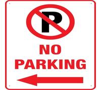 No Parking Left Arrow Sign 12X12 Inch Aluminum Metal Tin Sign For Indoor & Outdoor Yard Sign Lawn Sign Decor