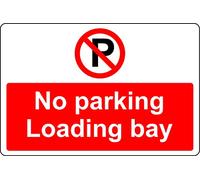 No parking loading bay sign - 1mm Plastic sign (300mm x 200mm)