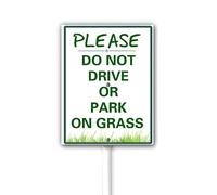 No Parking on Grass Sign Please Do Not Drive Or Park On Grass Keep Off Grass Sign with Stake for Yard Durable Aluminum Sign 20X30CM Weatherproof Durable Easy to Install Outdoors Use