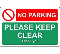No parking please keep clear thank you - 1mm Plastic sign (300mm x 200mm)
