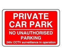 No Parking Private Parking No Unauthorised Parking - safety sign- 3mm Aluminum Dibond for indoor/outdoor usage (300mm x 200mm) 7m Viewing Distance.