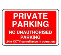 No Parking Private Parking No Unauthorised Parking - safety sign - High tack self-adhesive sticker (600mm x 400mm) Viewing Distance within 20m.