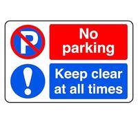 No Parking Private Property No Unauthorised Vehicles - safety sign - High tack self-adhesive sticker (400mm x 300mm) Viewing Distance within 14m.