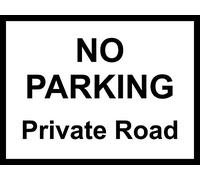 No Parking Private Road Sign - 1.2mm Rigid Plastic 300mm x 200mm