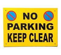 No Parking Sign A4 A3 5mm Black Foamex Various Signs Yellow Black & motif (A3 NoP KEEP CLEAR)