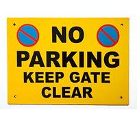 No Parking Sign A4 A3 5mm Black Foamex Various Signs Yellow Black & motif (A3 NoP KEEP GATE CLEAR)