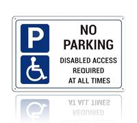 No Parking Signs Outdoor No Parking Disabled Access Required Sign, PVC Rigid Plastic, 300 x 200 x 5mm, Pre-Drilled Holes, (1)