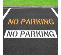 No Parking Silicone Stencil, 10 Inch Letter Height, Reusable White Silicone Stencil 1mm Thick, 14 x 91 in Large Pavement Marking Template for Asphalt Concrete Parking Lot